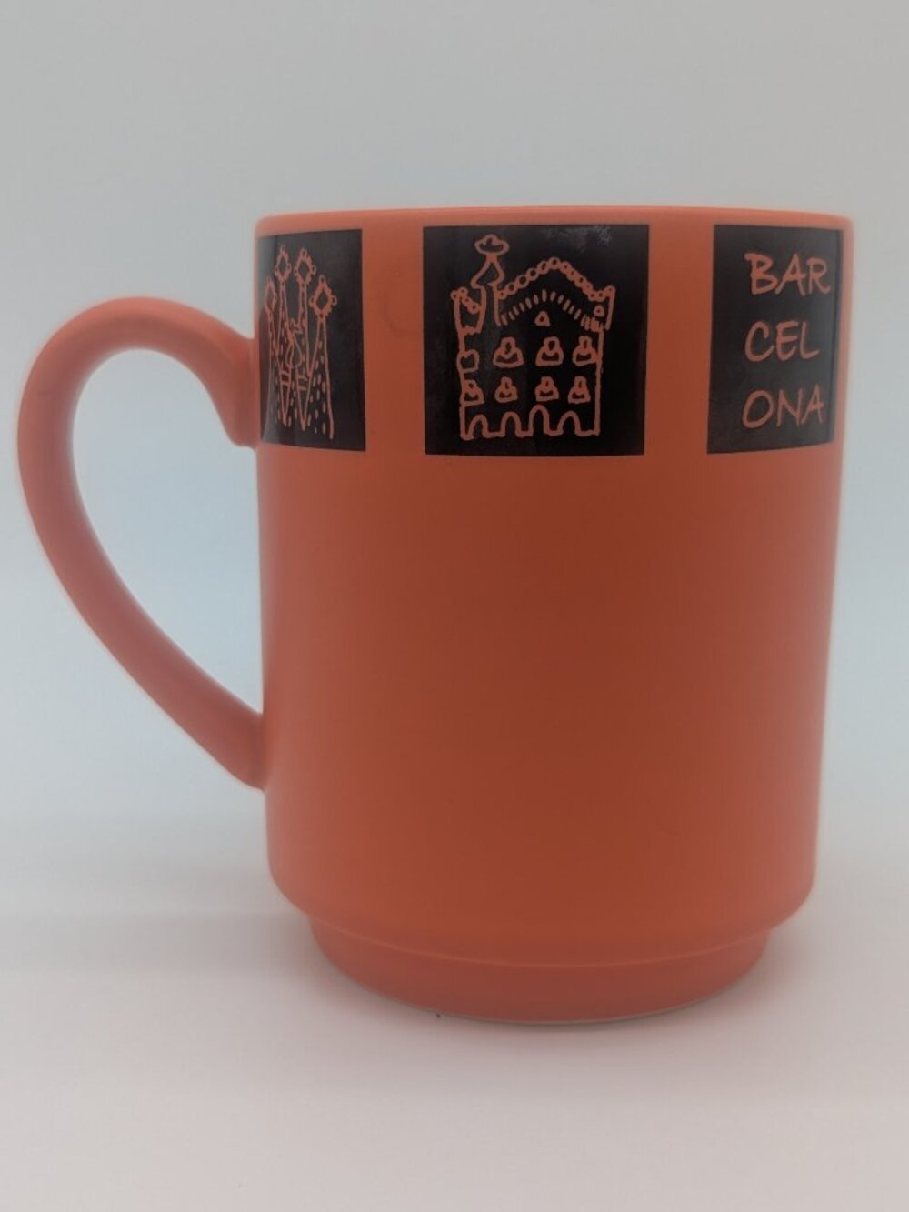 Orange Black Barcelona Spain Souvenir Coffee Mug Cup